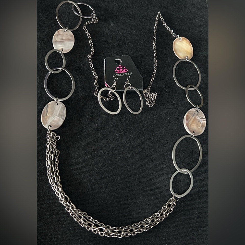 Paparazzi Silver and Tan Women's Necklace